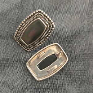 Sterling Silver and Mother Of Pearl 1 In Rectangular Earrings